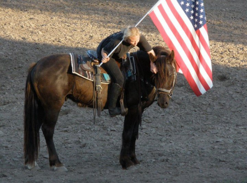 Cavalier & Cassie with flag1