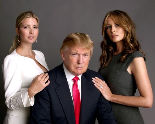 Trump with wife and daughter
