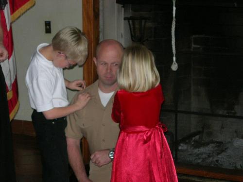 Annika and Andrew pinning on my oakleafs at NPS in 2007