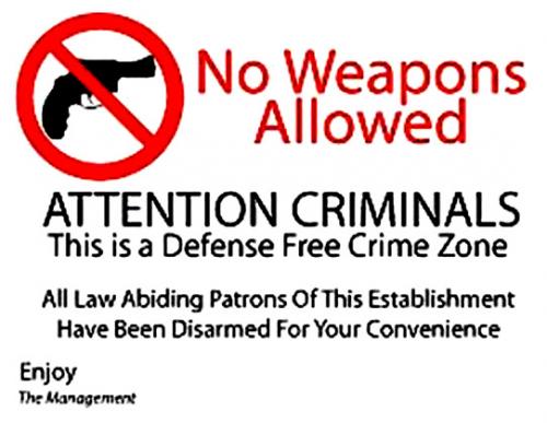 No weapons allowed