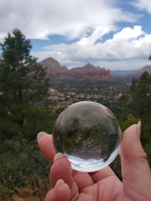 Crystal sphere from Airport Mesa Vortex in Sedona AZ