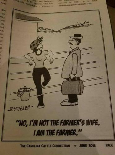 No I'm not the Farmers wife, I am the farmer