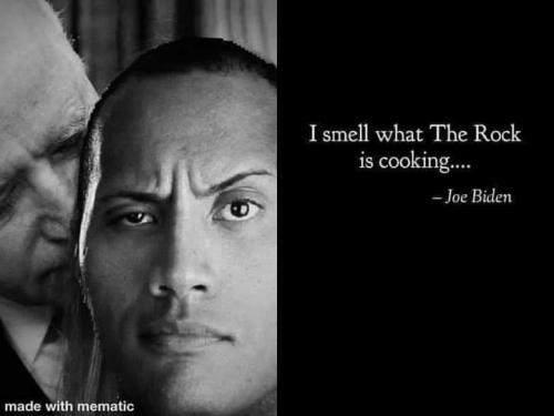 Biden Smells The Rock's Asshole