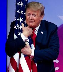 Trump with flag