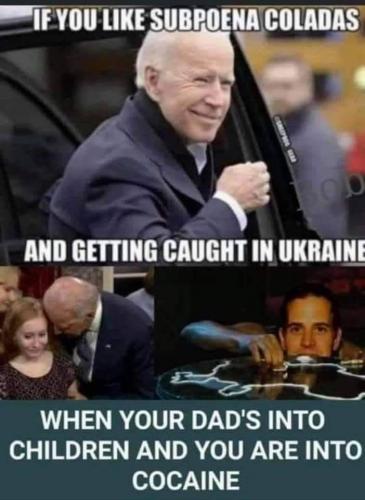 biden subponae caught in ukraine dads into children cocaine