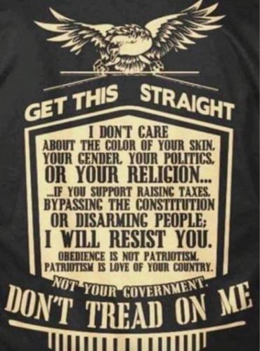 P get this streight Don't tread on me