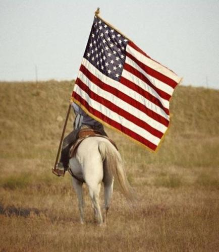 Horseman w flag