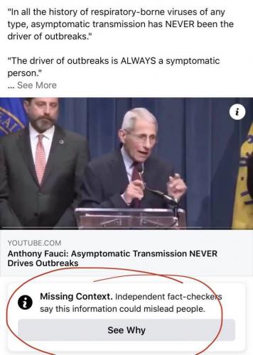 Anothony Fauci Transimission Never Drives Outbreaks