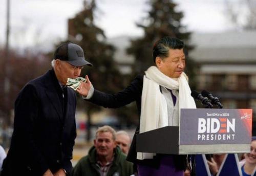 china biden sniffing money xi chicom presidency