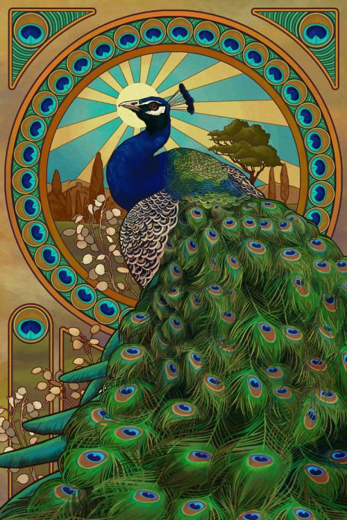 art_nouveau_peacock_by_chronoperates-d4i28vq