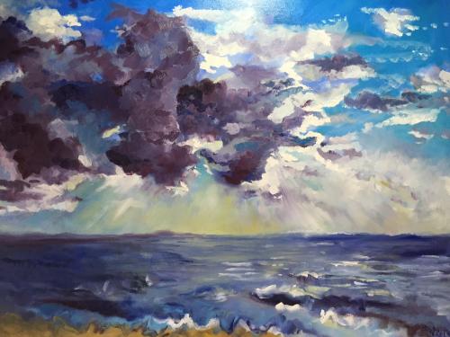 margate beach monica batiste oil painting