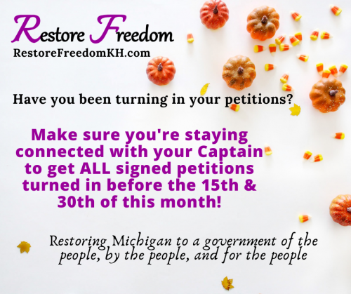 Restoring Michigan to a government of the people, by the people, and for the people