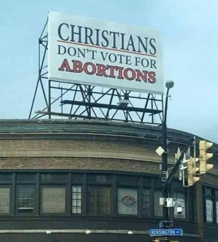 Christians dont vote for abortions