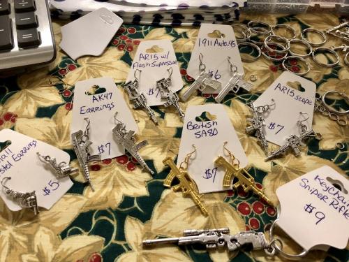 Assortment of gun earrings