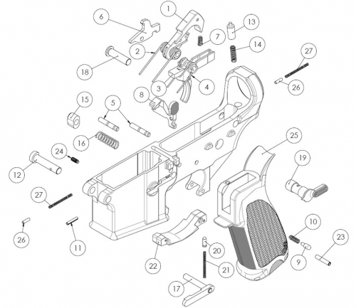 BCMGUNFIGHTER-Lower-Parts-Kit-Diagram-of-Parts-List