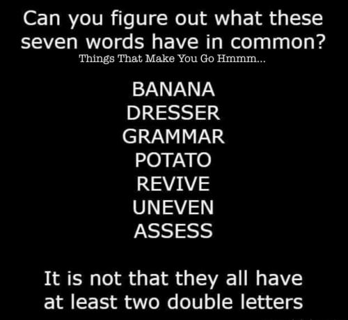 What do these words have in common, other than having double letters?