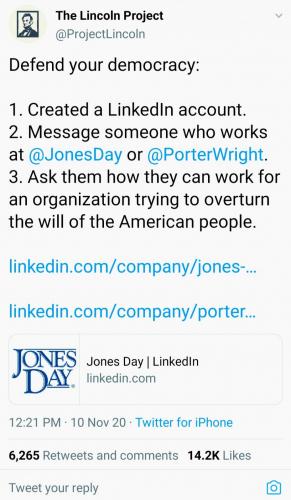 Cyber Harassment from Lincoln Project