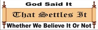 God said it