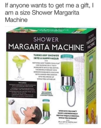 Funny meme shower margarita machine