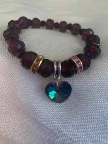 Mom's Heart Bracelet Purple