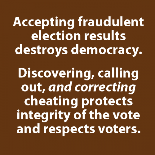 Accepting fraudulent election results destroys democracy