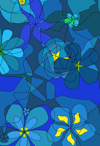 Abstract Blue Floral Design 2020