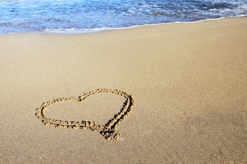 beach heart sand