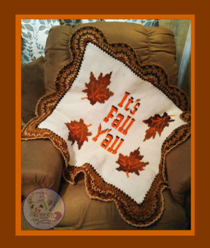 It's Fall Y'all Lapghan - Tunisian or Single crochet Pattern & Charts