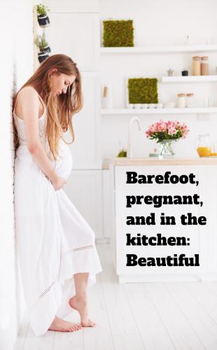 barefoot pregnant kitchen 002A