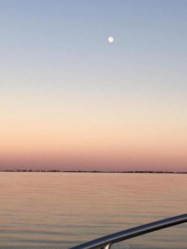 Moon over Carancahua Bay