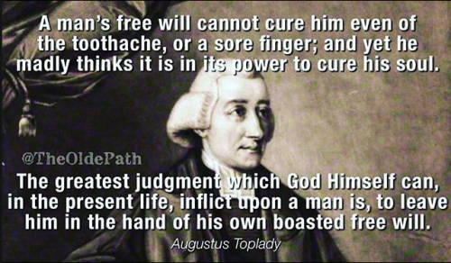 Toplady on free will arminianism