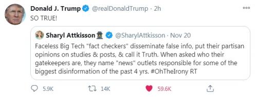 Political Sharyl Attkisson Fact Checkers disseminate false info tweet 201120