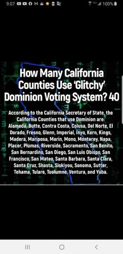 CA Counties that use Dominion Voting machines