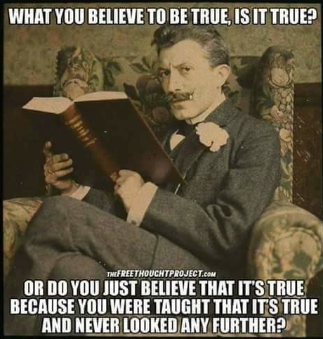 meme what is truth book man in chair old