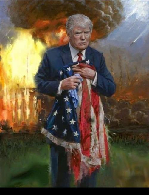 donal trump and flag