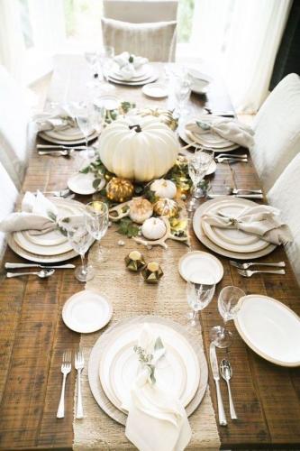 Indoor Thanksgiving table