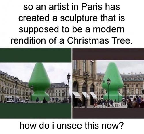 a modern rendition of a Christmas Tree