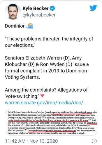 Dems Hypocrisy re: Dominion Voter Systems