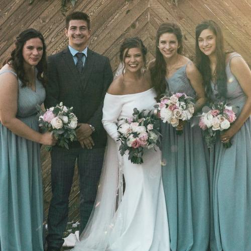 Abby wedding with siblings