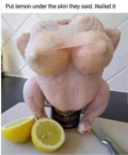 Thanksgiving funny meme put lemons under the skin turkey