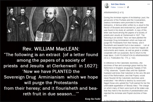 Arminianism is a JEW JESUIT PLOT