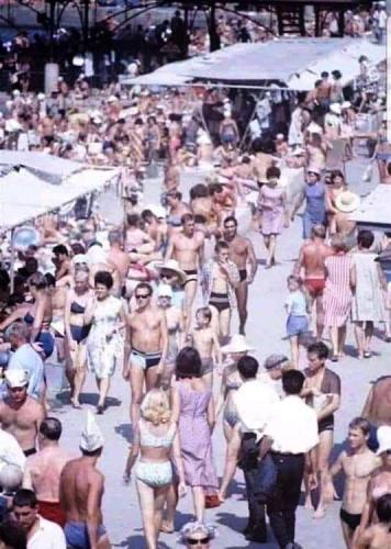 A beach in the 70?s. Not one fat body. My, how the food industry destroyed us