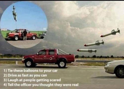 balloon missiles on truck