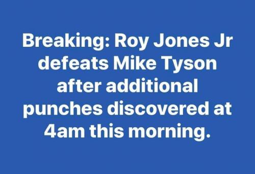 Breaking news Jones beats Tyson