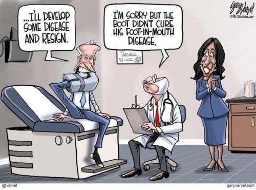 biden broken foot in mouth disease boot kamala install potus47