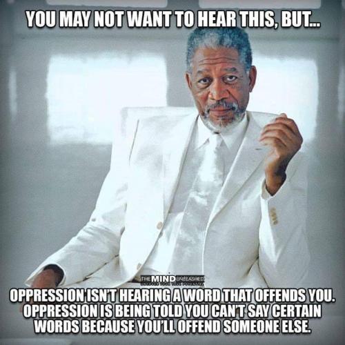 oppresion is not saying a word; but not being able to say a word