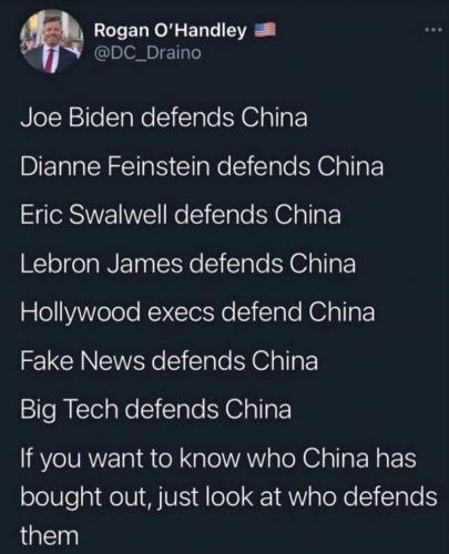 defends china