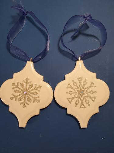 snowflake tile ornaments