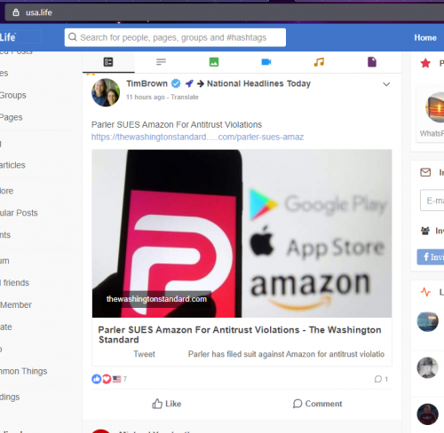 PARLER SUES AMAZON