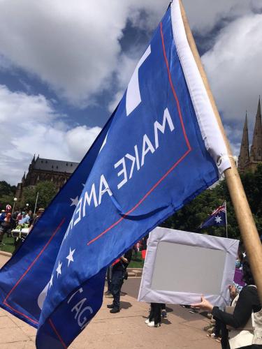 Rally to support Trump at Sydney today.